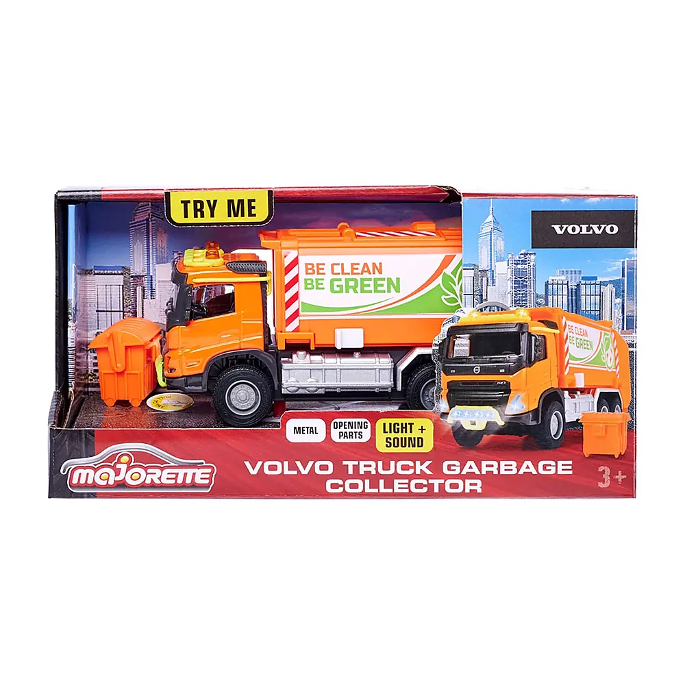 Masina de gunoi Majorette Volvo Garbge Collector cu tomberon 3 ani + [11]