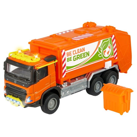 Masinute, trenulete, avioane - Masina de gunoi Majorette Volvo Garbge Collector cu tomberon 3 ani +