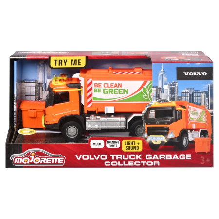 Masina de gunoi Majorette Volvo Garbge Collector cu tomberon 3 ani + [10]