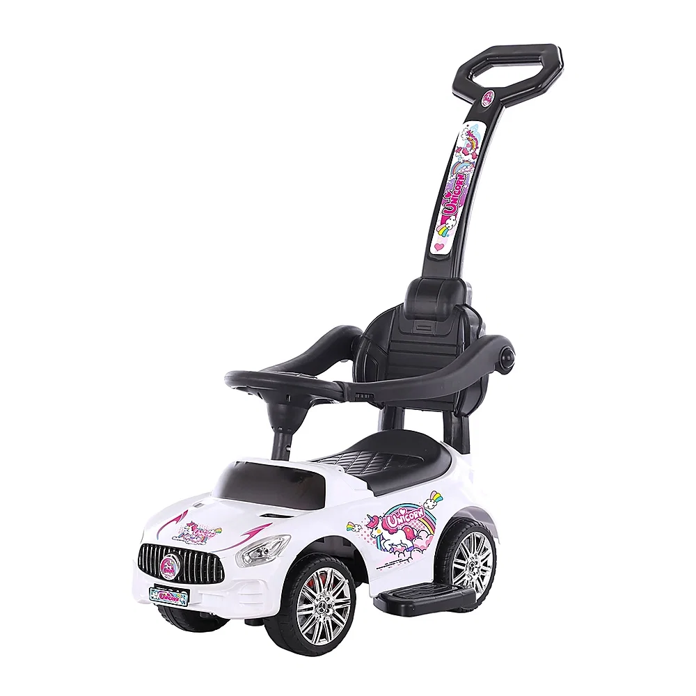 La plimbare - Masinuta de impins Chipolino Unicorn white cu maner 5 ani