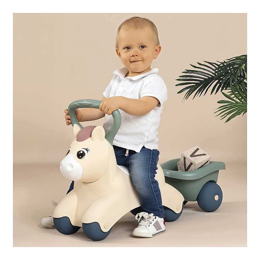 Masinuta de impins Smoby Pony cu remorca 1 an + [9]