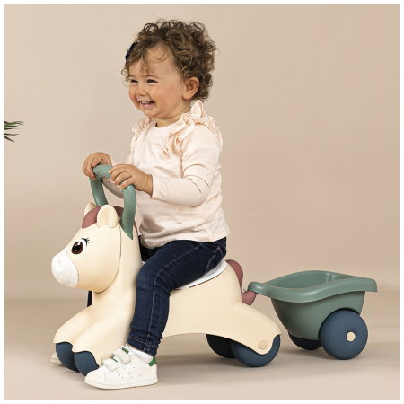 Masinuta de impins Smoby Pony cu remorca 1 an + [6]