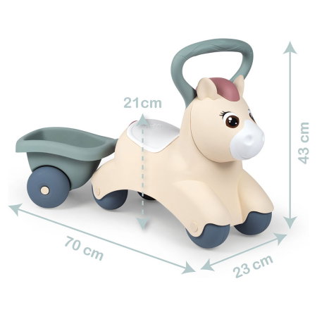 Masinuta de impins Smoby Pony cu remorca 1 an + [3]