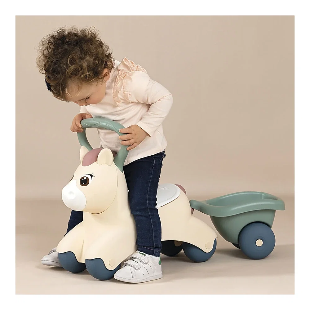 Masinuta de impins Smoby Pony cu remorca 1 an + [5]