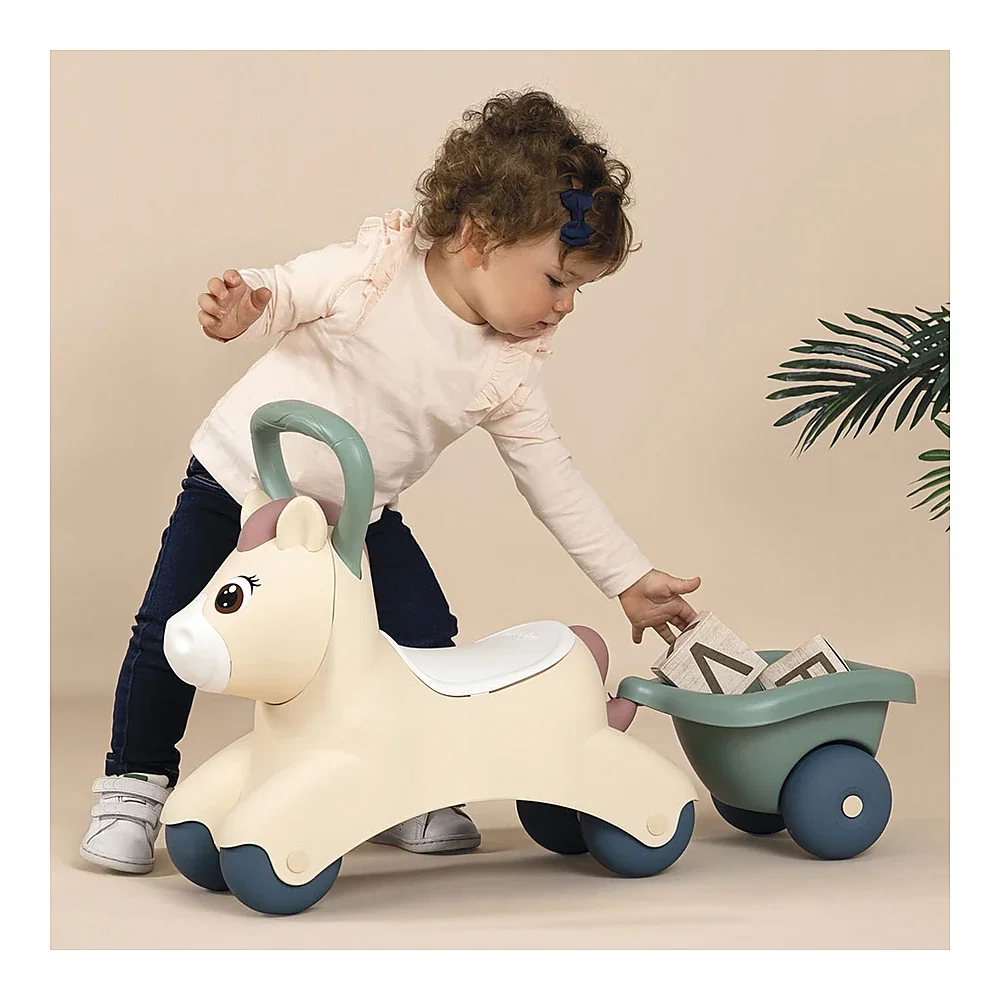 Masinuta de impins Smoby Pony cu remorca 1 an + [8]