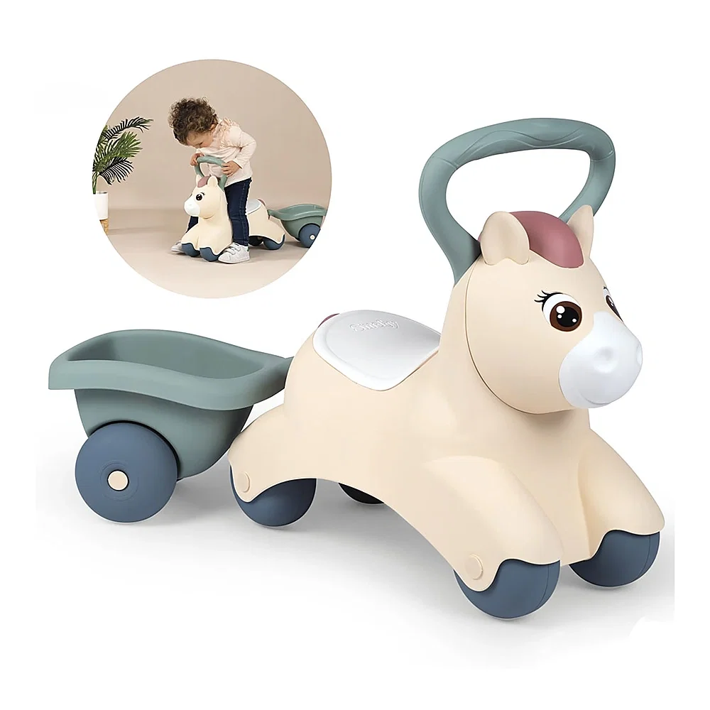 Masinuta de impins Smoby Pony cu remorca 1 an + [1]