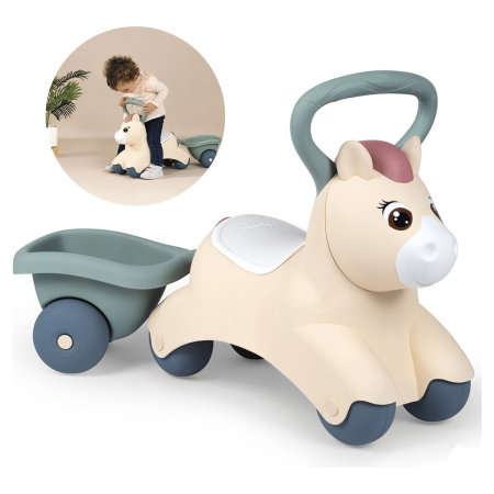 Masinuta de impins Smoby Pony cu remorca 1 an + [1]