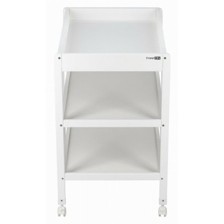 Masuta de infasat, FreeON, Mila, Din lemn, Cu 4 roti pentru transport facil, Cu 3 suprafete de depozitare, 76x54x86 cm, White [4]