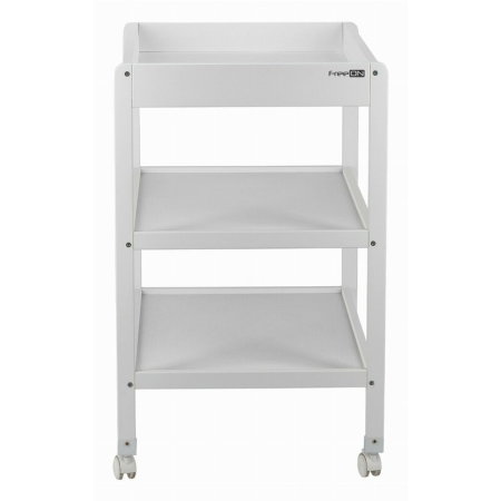 Masuta de infasat, FreeON, Mila, Din lemn, Cu 4 roti pentru transport facil, Cu 3 suprafete de depozitare, 76x54x86 cm, White [2]