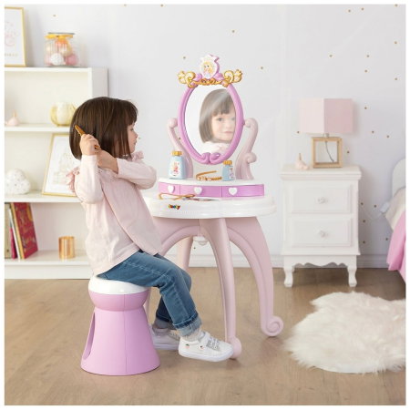 Masuta de machiaj Disney Princess 2 in 1 roz cu accesorii Smoby 3 ani [5]