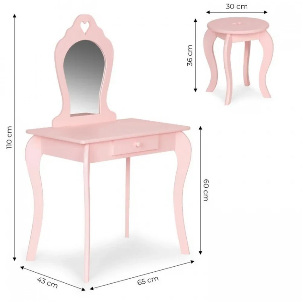 Masuta de toaleta 43 x 65 x 110 cm Ecotoys - Roz [4]