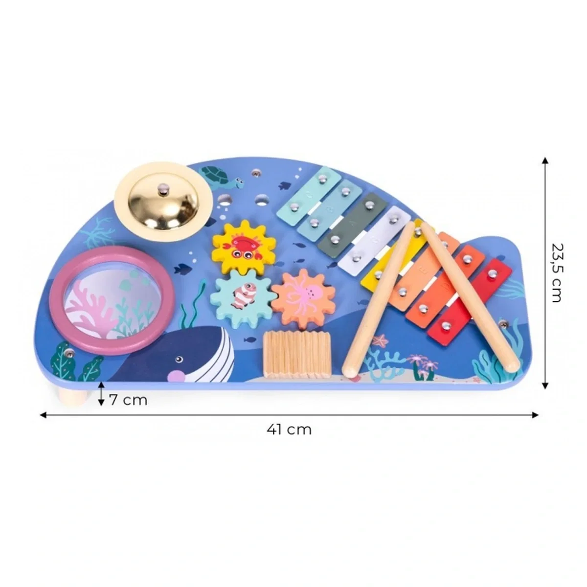 Masuta din lemn cu instrumente muzicale Ecotoys 18 luni+ [8]