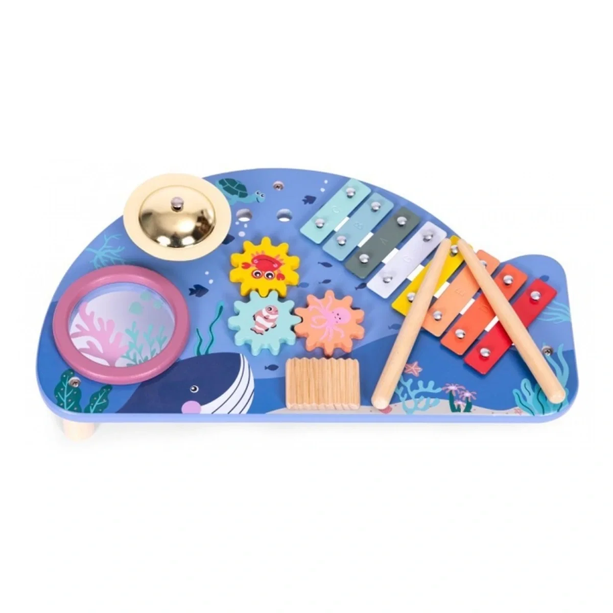 Masuta din lemn cu instrumente muzicale Ecotoys 18 luni+ [2]