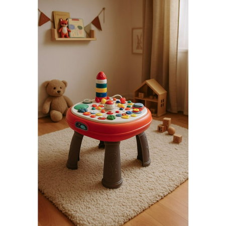 Masuta interactiva, Baby Mix, 2 in 1 pentru bebelusi, Cu lumini si sunete, Partea reversibila pentru Lego Duplo 12 luni+ [1]