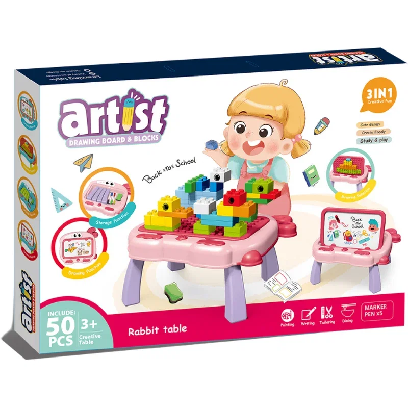 Masuta multifunctionala 3 in 1 pentru constructie - Iepuras Bufnitel 3 ani [2]