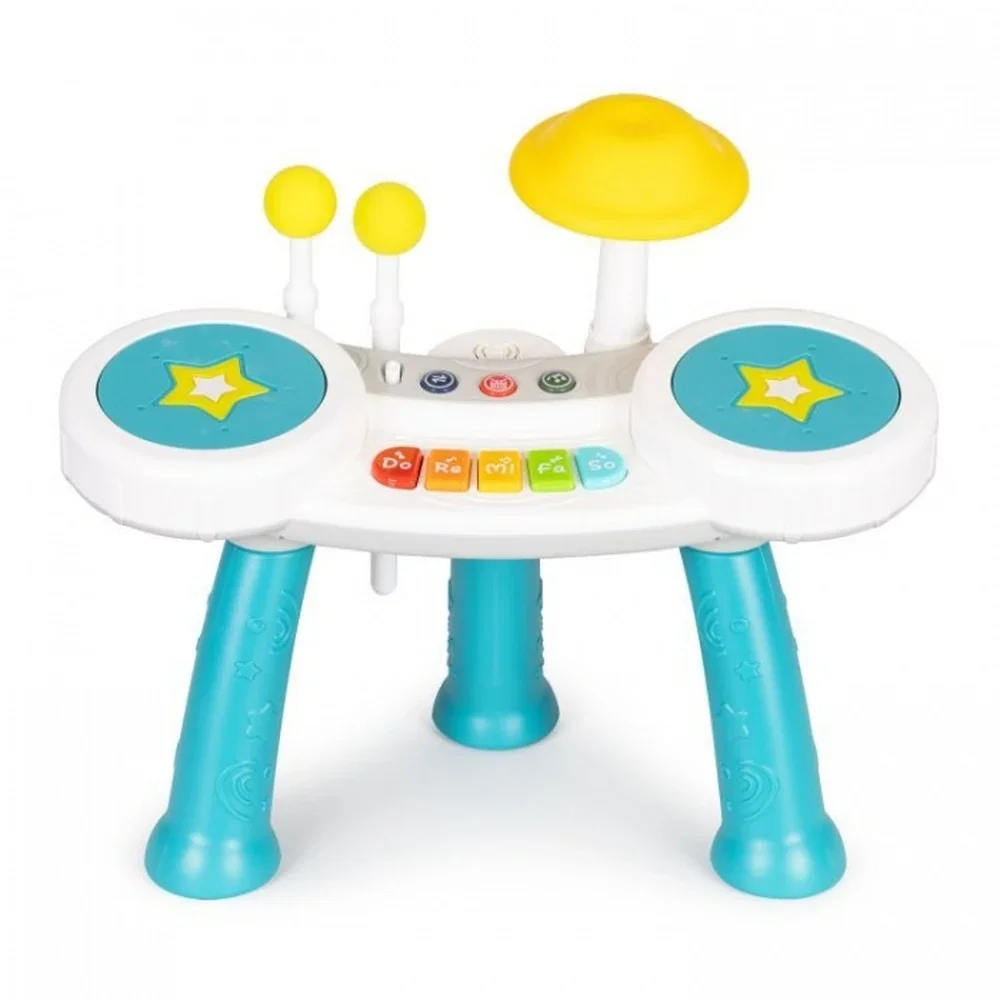 Jucarii muzicale - Masuta Muzicala Cu Pian Si Tobe Huanger Huanger Toys 18 luni+