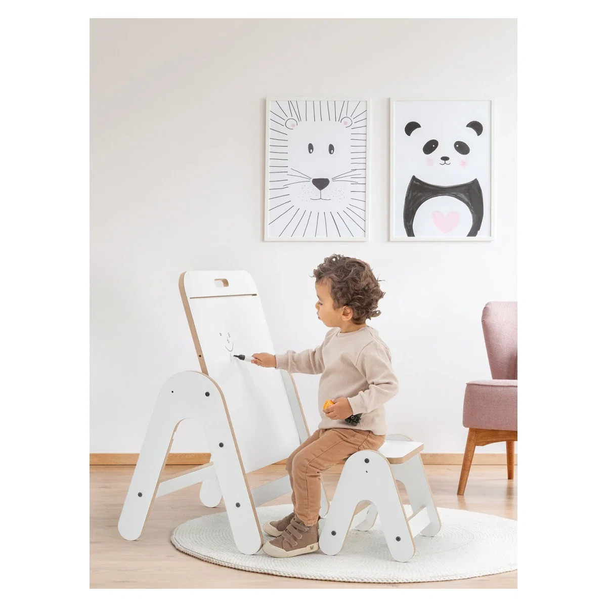 Masuta si tabla 2 in 1 cu scaunel MamaToyz Massam 2 ani+ [4]