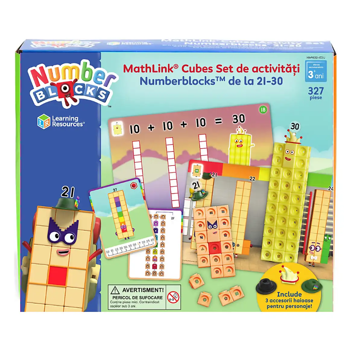 Jocuri si creativitate - MathLink®Cubes Numberblocks in romana Set de activitati de la 21 - 30 Hand2Mind 3 ani+