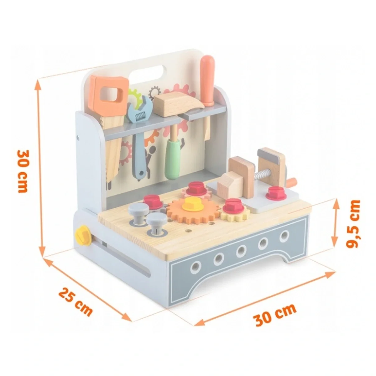 Mini atelier de lucru din lemn cu accesorii incluse, 30 x 25 x 30 cm, Ricokids 3 ani+ [7]