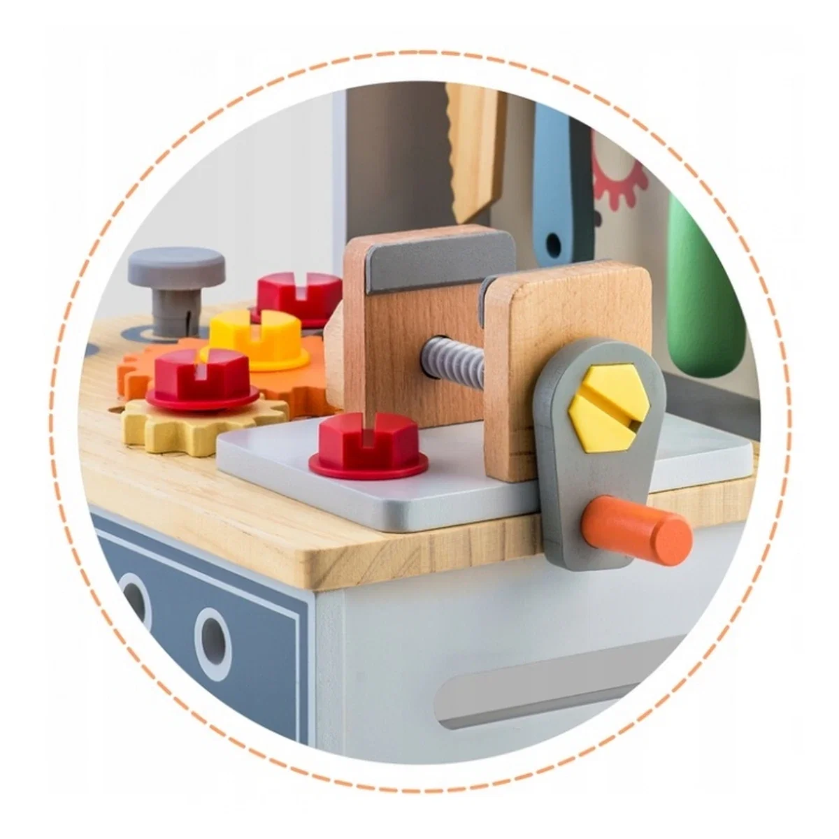 Mini atelier de lucru din lemn cu accesorii incluse, 30 x 25 x 30 cm, Ricokids 3 ani+ [4]