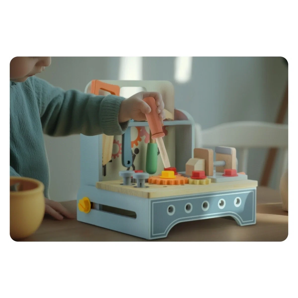 Mini atelier de lucru din lemn cu accesorii incluse, 30 x 25 x 30 cm, Ricokids 3 ani+ [2]