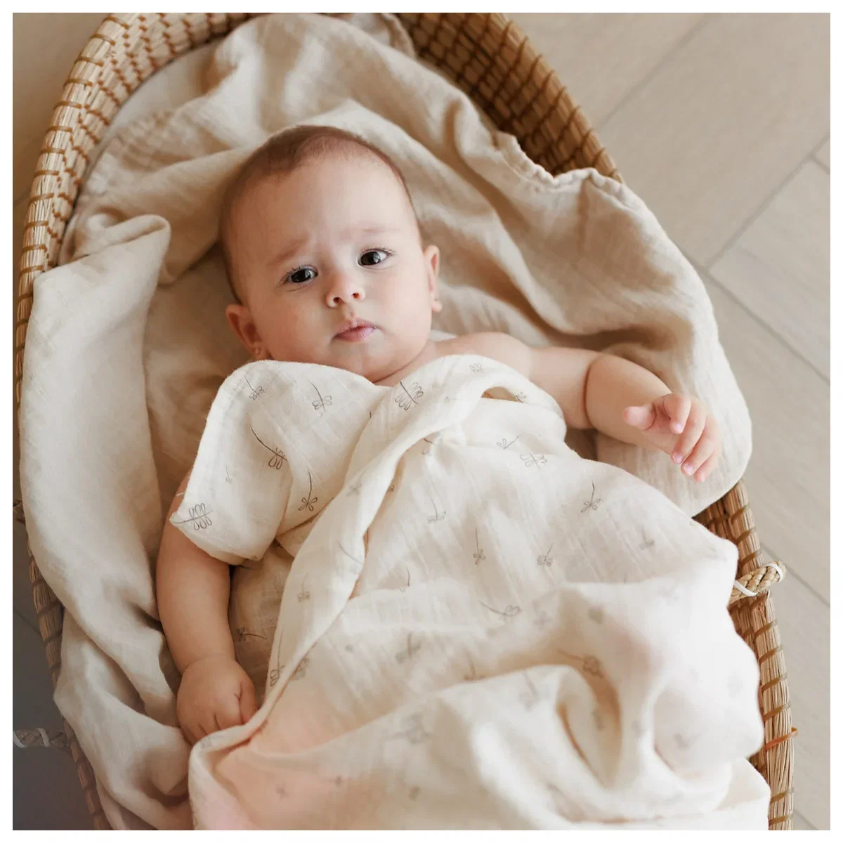 Muselina multifunctionala ONINO SNUGGLE.me, bumbac 100% organic, 120 x 120 cm, Pure Life [10]