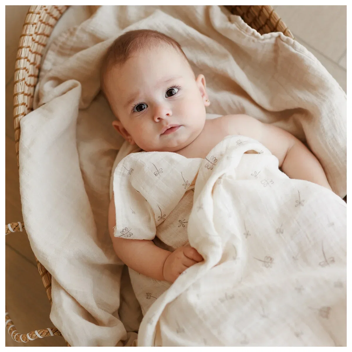 Muselina multifunctionala ONINO SNUGGLE.me, bumbac 100% organic, 120 x 120 cm, Pure Life [8]