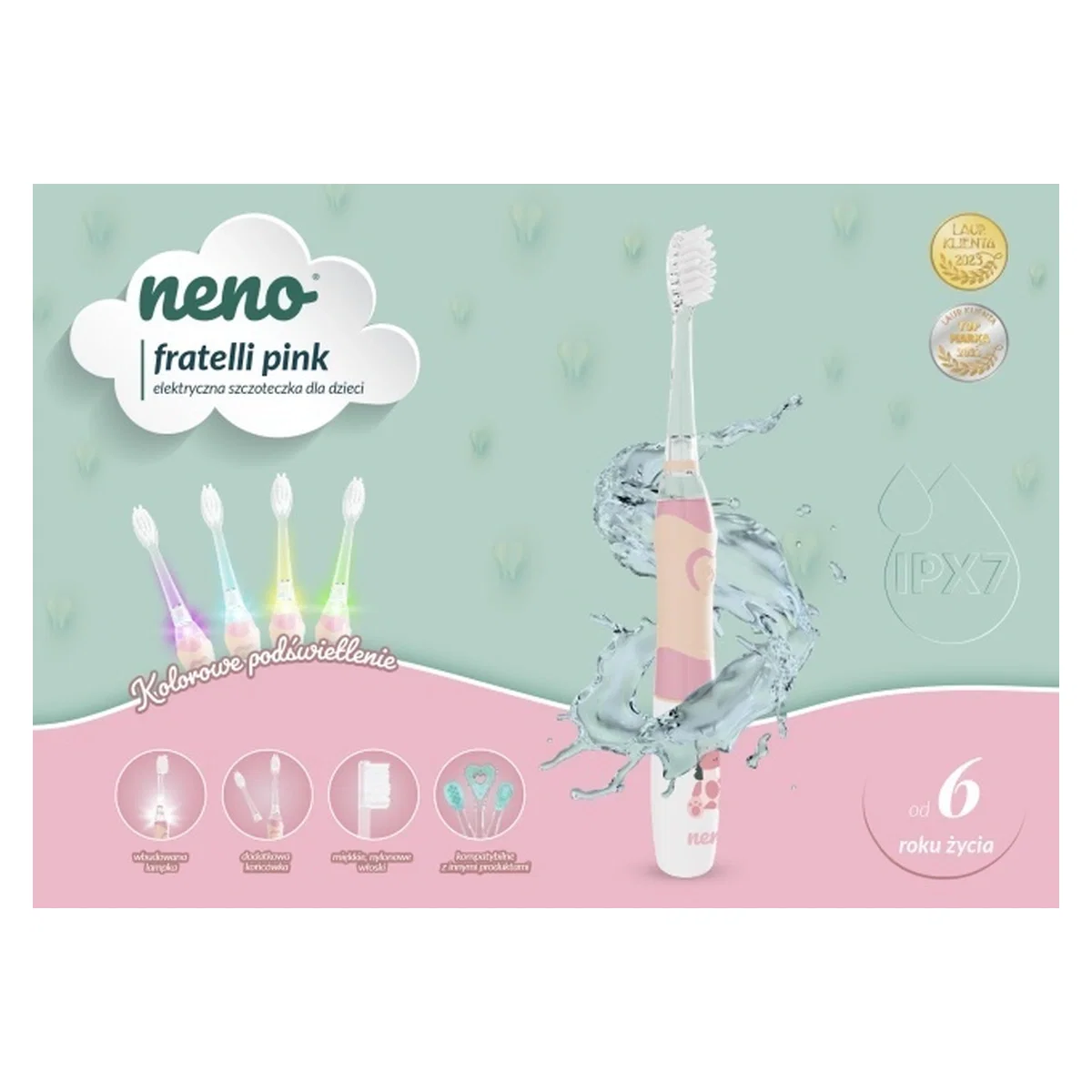 Neno Fratelli Pink - periuță de dinți electrică, peste 6 ani [2]