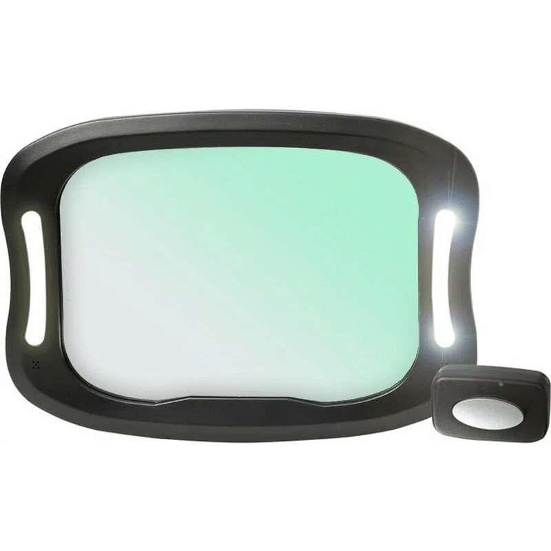 Oglinda auto, FreeON, Pentru masina, Cu iluminare LED, Include telecomanda, 28x21 cm, Black [1]