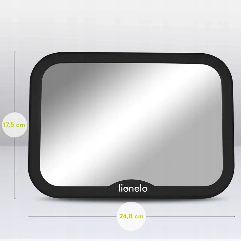 Oglinda auto retrovizoare, Lionelo, Sett, 25x18 cm, Rotire 360 grade, Universala, Black Carbon [1]