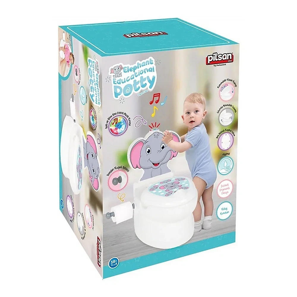 Olita educativa Pilsan Elefant , tip wc, sunet sifon, suport hartie 5 ani+ [2]
