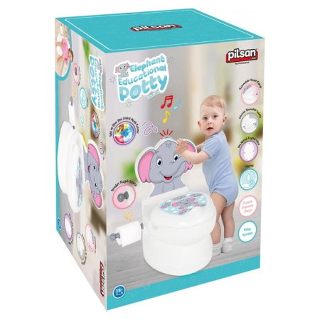 Olita educativa Pilsan Elefant , tip wc, sunet sifon, suport hartie 5 ani+ [2]