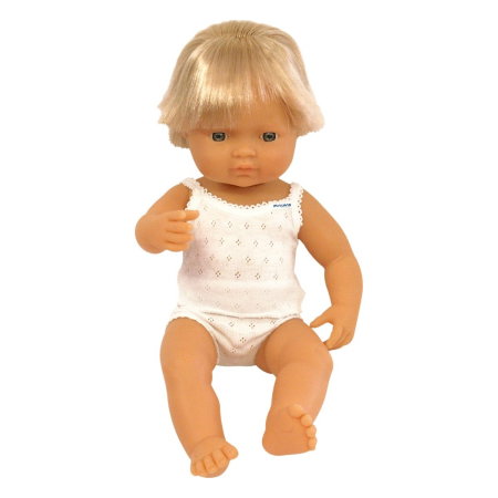 Papusi bebelus - Papusa Baby european baiat Miniland 38 cm