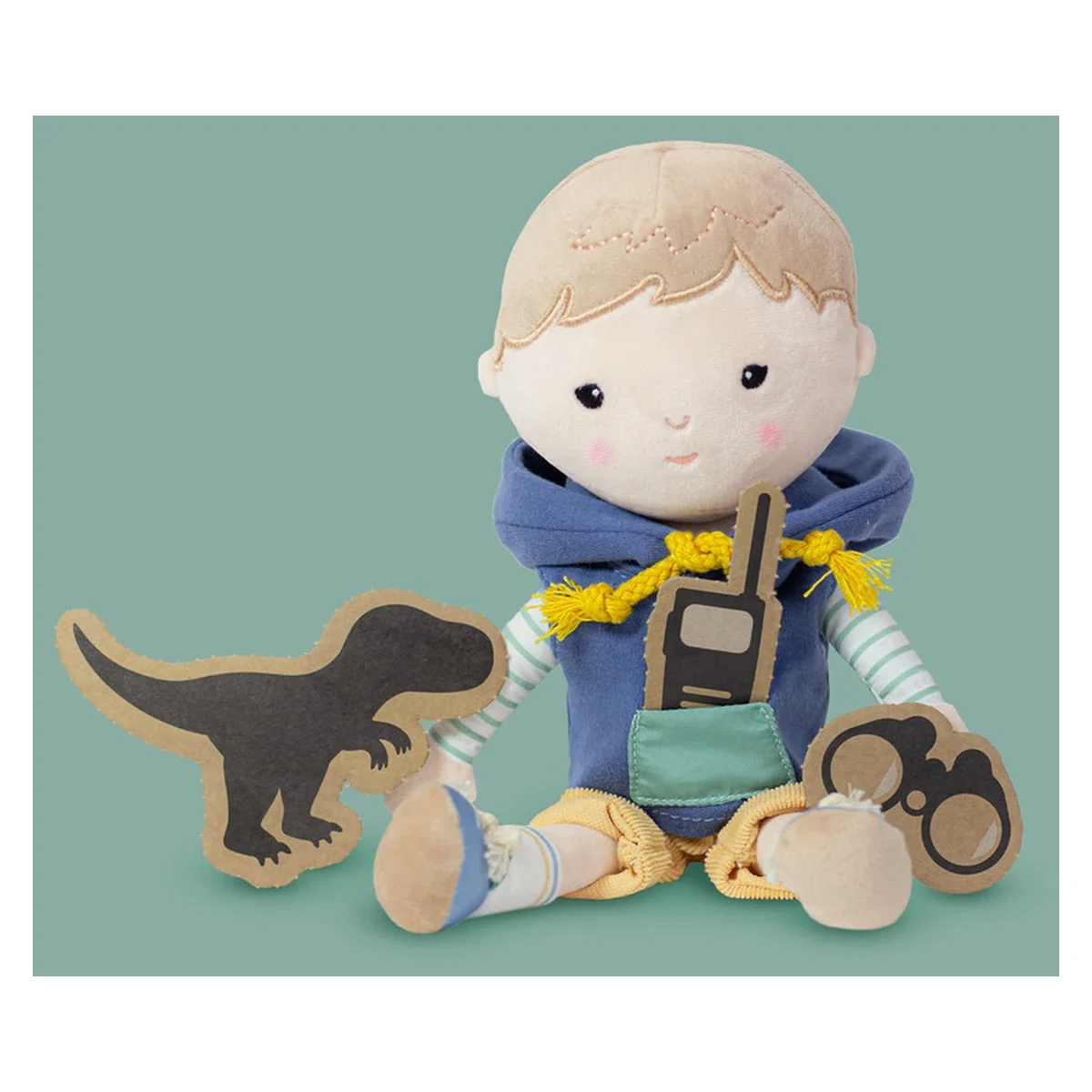 Papusa, Petite&Mars, Max 14 x 34 cm, 0 luni+, Ambalaj cu mini puzzle din carton, 35 cm, Albastru [1]