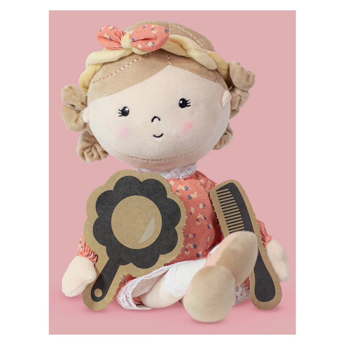 Papusa, Petite&Mars, Sophie 14 x 34 cm, 0 luni+, Ambalaj cu mini puzzle din carton, 35 cm, Roz [2]