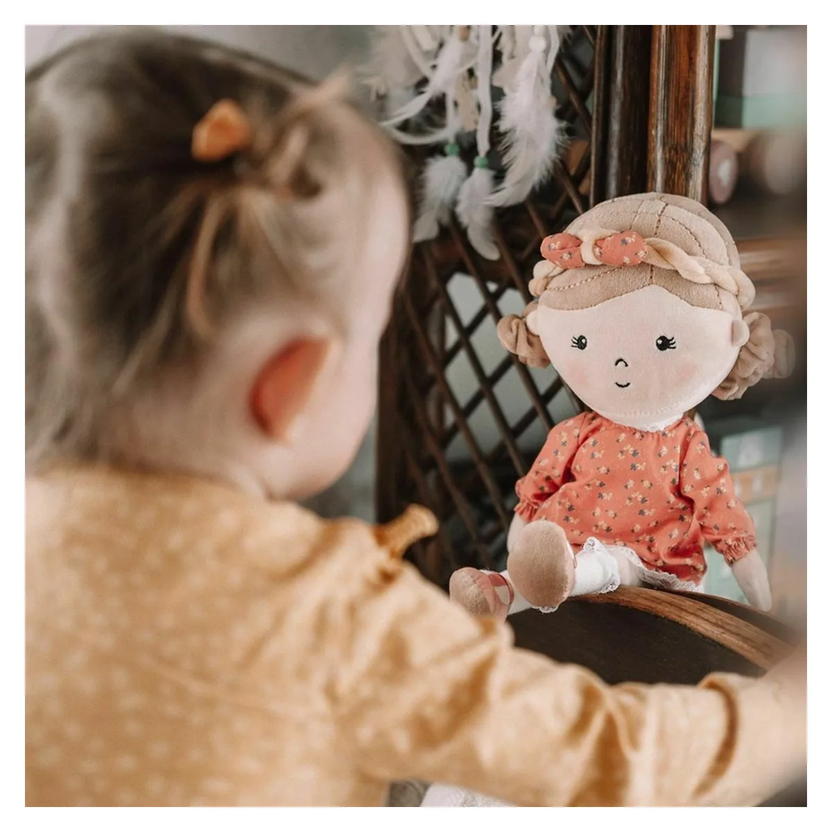 Papusa, Petite&Mars, Sophie 14 x 34 cm, 0 luni+, Ambalaj cu mini puzzle din carton, 35 cm, Roz [10]