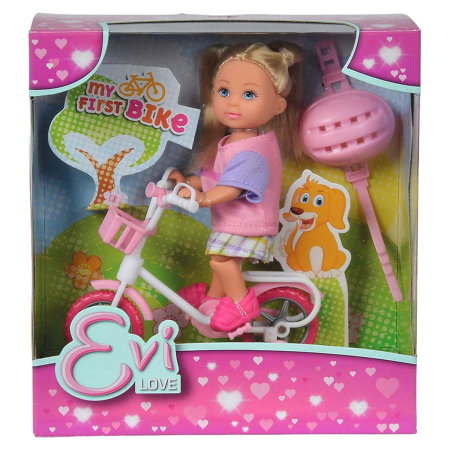 Papusa Simba Evi Love My First Bike 12 cm Roz 3 ani + [1]