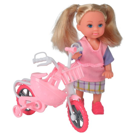 Papusi Steffi Love - Papusa Simba Evi Love My First Bike 12 cm Roz 3 ani +