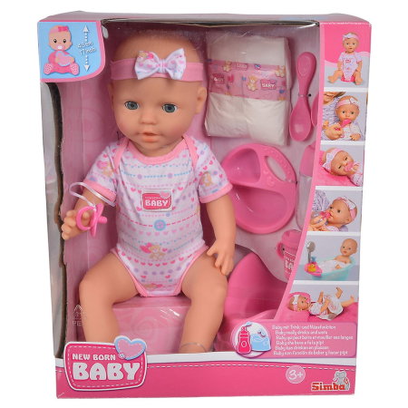Papusa Simba New Born Baby, Baby Doll 43 cm cu accesorii 3 ani + [9]