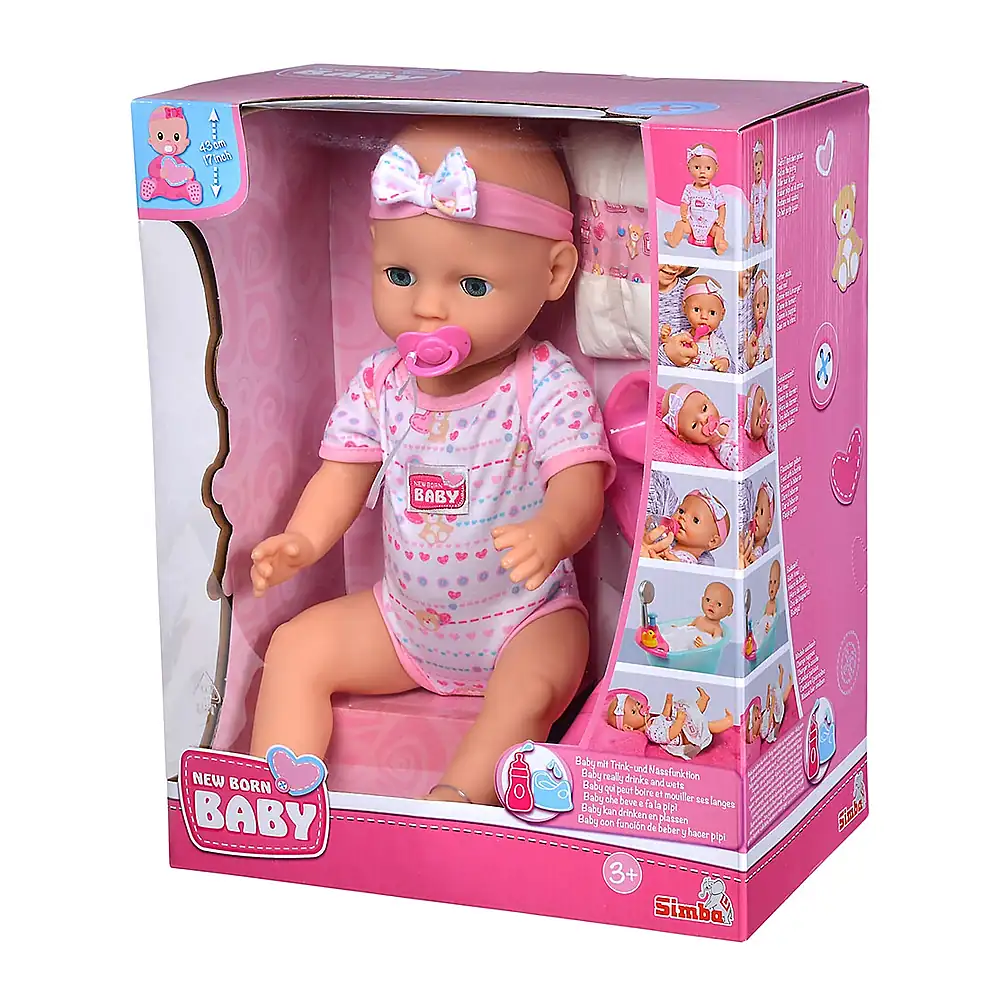 Papusa Simba New Born Baby, Baby Doll 43 cm cu accesorii 3 ani + [8]