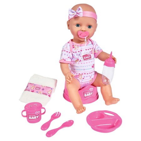 Papusi bebelus - Papusa Simba New Born Baby, Baby Doll 43 cm cu accesorii 3 ani +