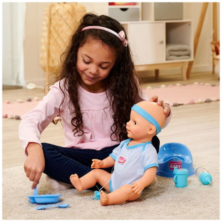 Papusa Simba New Born Baby, Baby Doll 43 cm cu accesorii albastru 3 ani + [4]