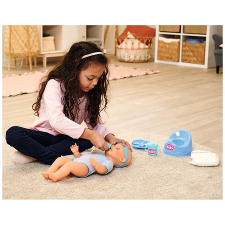 Papusa Simba New Born Baby, Baby Doll 43 cm cu accesorii albastru 3 ani + [7]