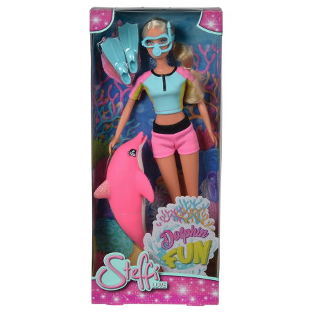 Papusa Simba Steffi Love Dolphin Fun 29 cm cu delfin si accesorii 3 ani [2]