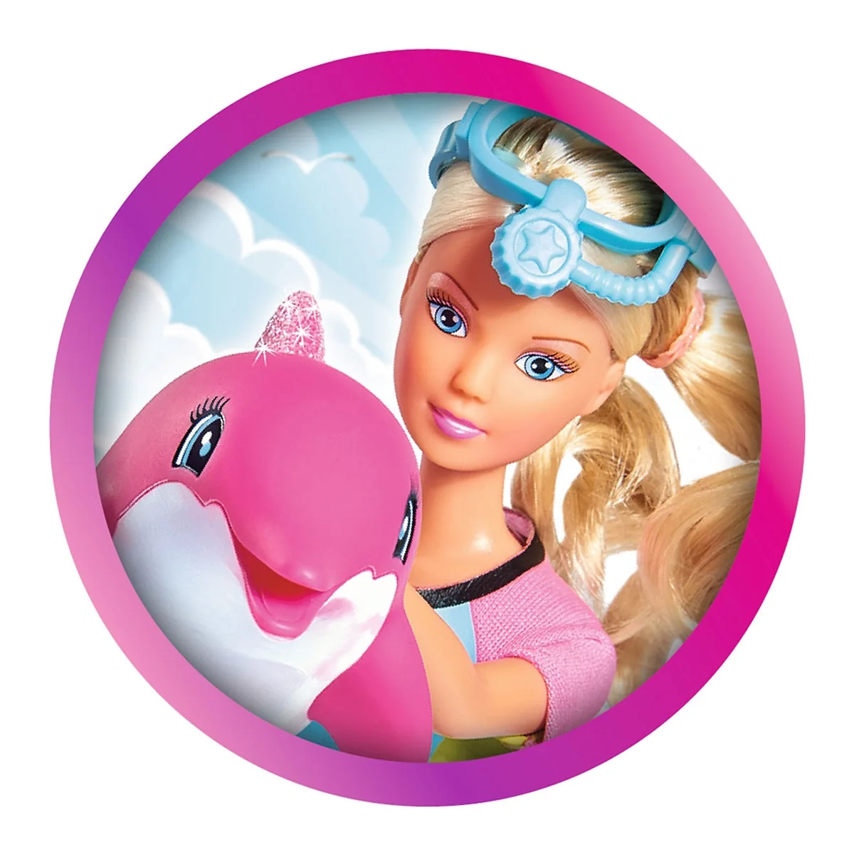 Papusa Simba Steffi Love Dolphin Fun 29 cm cu delfin si accesorii 3 ani [1]