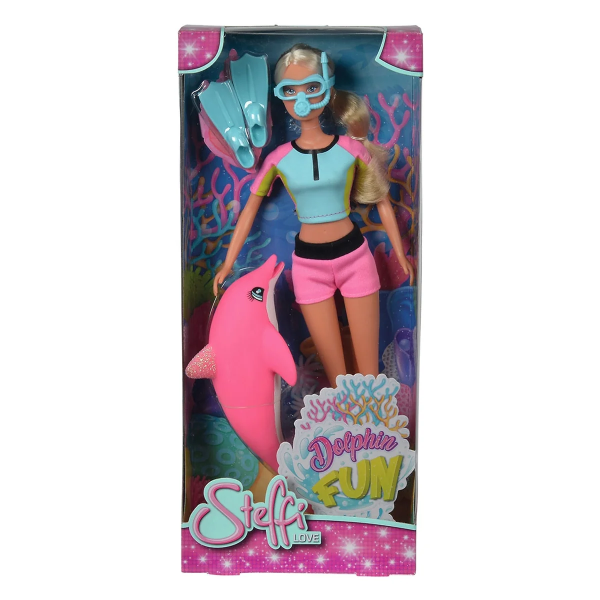 Papusa Simba Steffi Love Dolphin Fun 29 cm cu delfin si accesorii 3 ani [2]
