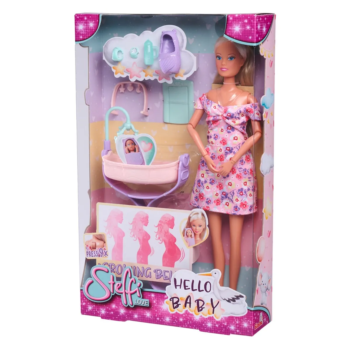 Papusa Simba Steffi Love Hello Baby 29 cm cu accesorii 3 ani + [12]