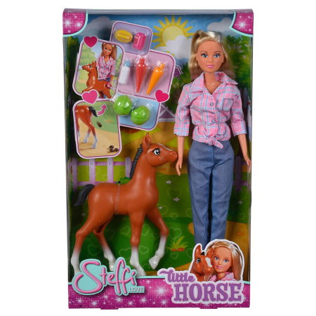 Papusa Simba Steffi Love Little Horse 29 cm cu figurina si accesorii 3 ani [5]