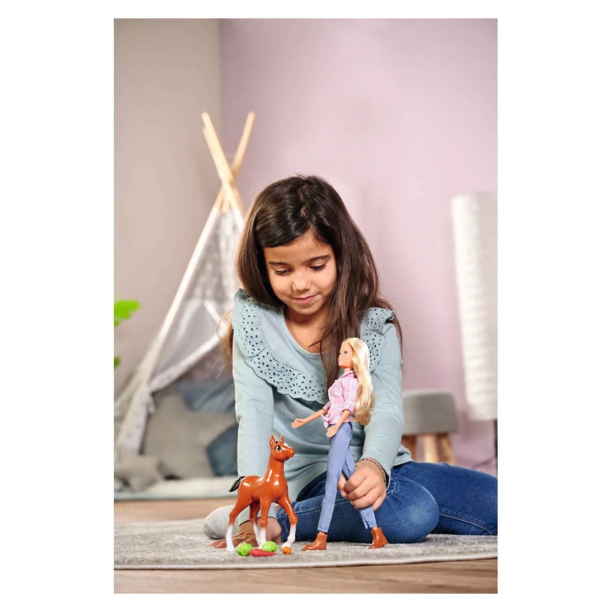Papusa Simba Steffi Love Little Horse 29 cm cu figurina si accesorii 3 ani [7]