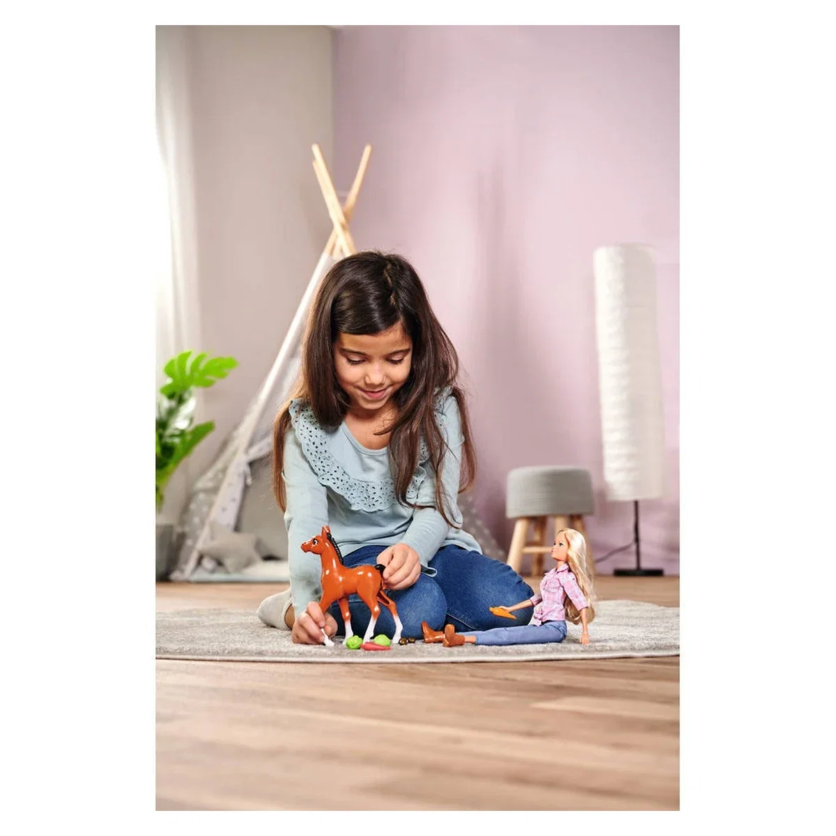 Papusa Simba Steffi Love Little Horse 29 cm cu figurina si accesorii 3 ani [8]